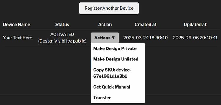 My Devices | MIDILLI Documentation